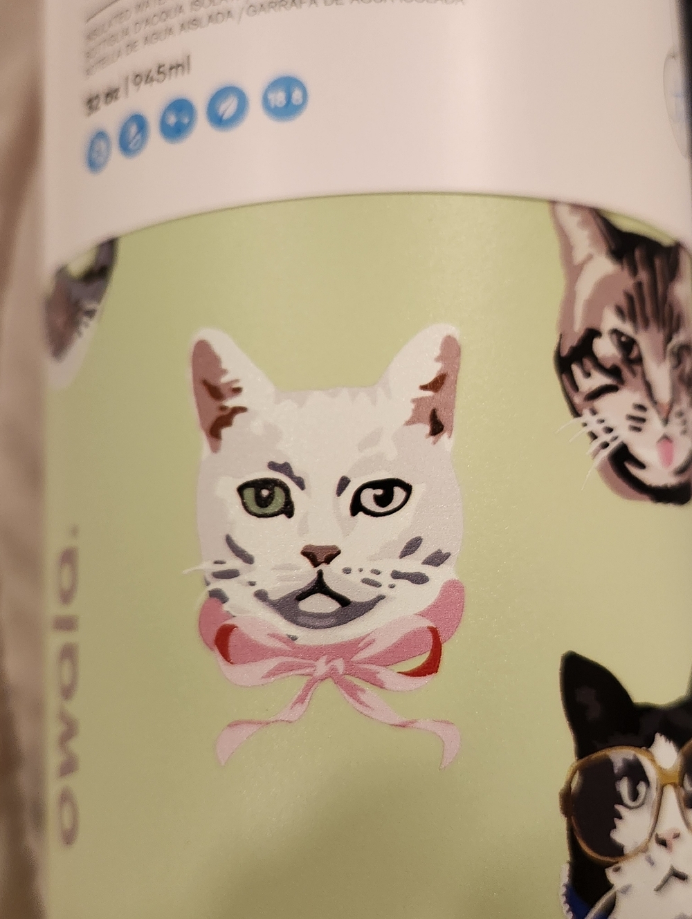 New OWALA Cat Collage 32 oz. Water Bottle - Picture 6 of 16